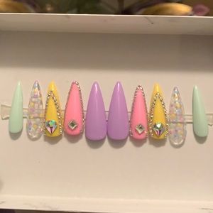 Pastel Stiletto Nails